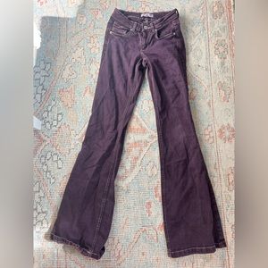GARAGE DENIM low rise flare purple pants
